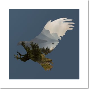 Eagle Landscape Silhouette Posters and Art